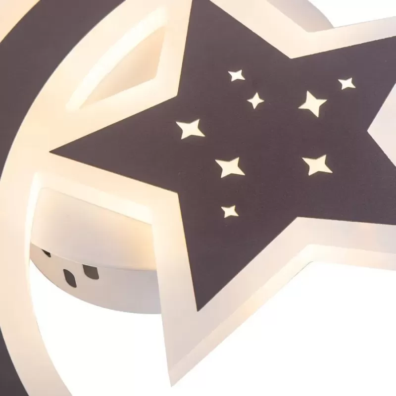 Lustra LED ELLY 36W, Luna si Stea, lumina Rece/Calda/Neutra, Maro