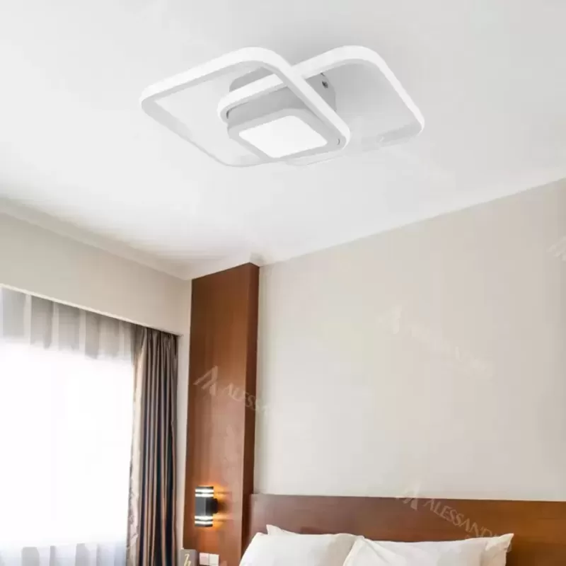 Lustra LED DUOFORM 36W, 3 Patrate, lumina Rece/Calda/Neutra, Alb