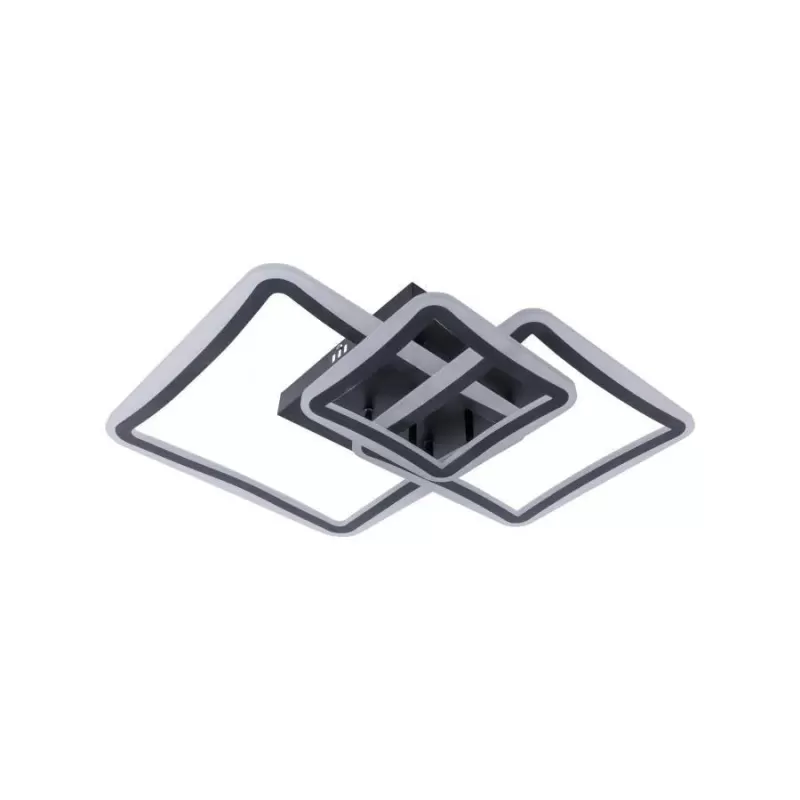 Lustra LED cu telecomanda FARYDA 120W, 3 Patrate, lumina Rece/Calda/Neutra, Dimabila, Negru