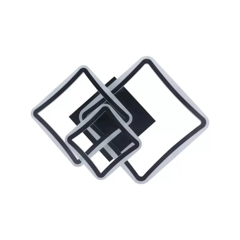 Lustra LED cu telecomanda FARYDA 120W, 3 Patrate, lumina Rece/Calda/Neutra, Dimabila, Negru