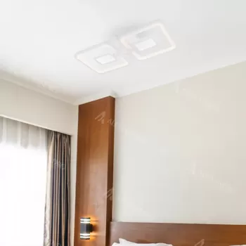 Lustra LED cu telecomanda FELIX 57W, 2 Patrate, lumina Rece/Calda/Neutra, Dimabila, Alb