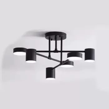 Lustra LED GALIOS 72W, 6 Elemente, lumina Rece/Calda/Neutra, Negru