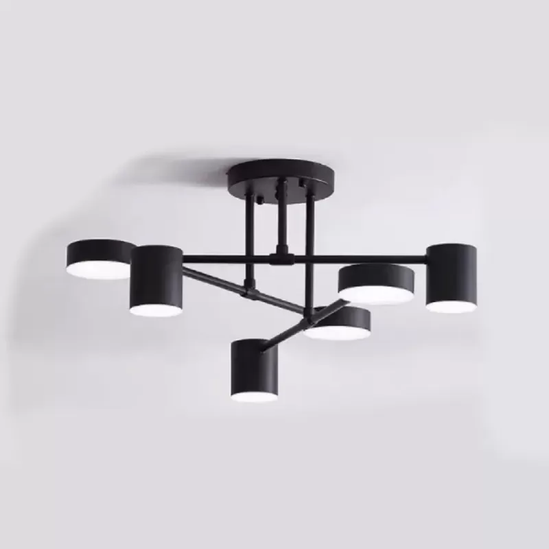 Lustra LED GALIOS 72W, 6 Elemente, lumina Rece/Calda/Neutra, Negru