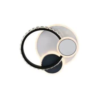 Lustra LED cu cristal GELLA 48W, Rotunda, lumina Rece/Calda/Neutra, Alb Negru