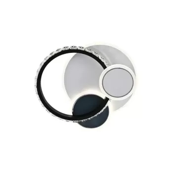 Lustra LED cu cristal GELLA 48W, Rotunda, lumina Rece/Calda/Neutra, Alb Negru