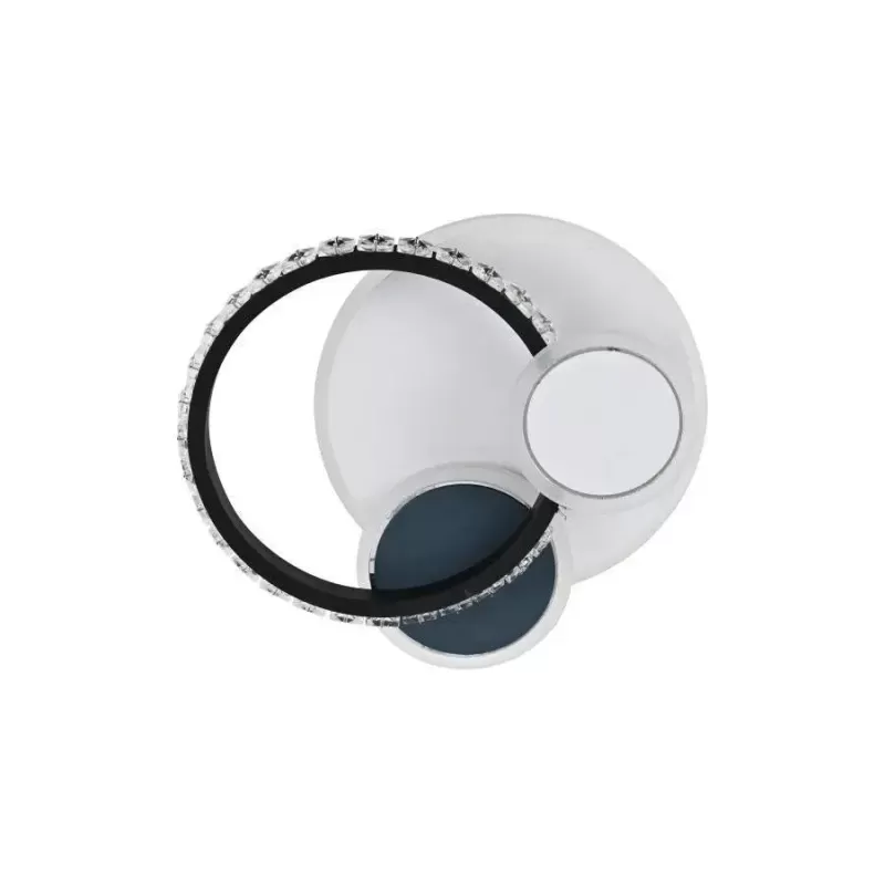 Lustra LED cu cristal GELLA 48W, Rotunda, lumina Rece/Calda/Neutra, Alb Negru