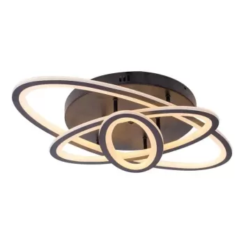 Lustra LED cu telecomanda GENTIANA 75W, 3 Elipse, lumina Rece/Calda/Neutra, Dimabila, Negru