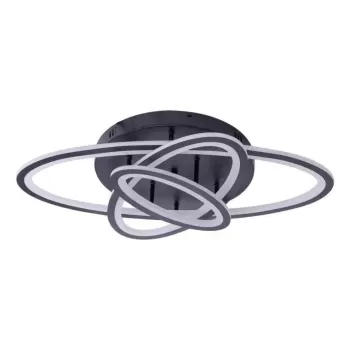 Lustra LED cu telecomanda GENTIANA 75W, 3 Elipse, lumina Rece/Calda/Neutra, Dimabila, Negru