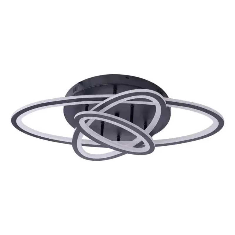 Lustra LED cu telecomanda GENTIANA 75W, 3 Elipse, lumina Rece/Calda/Neutra, Dimabila, Negru