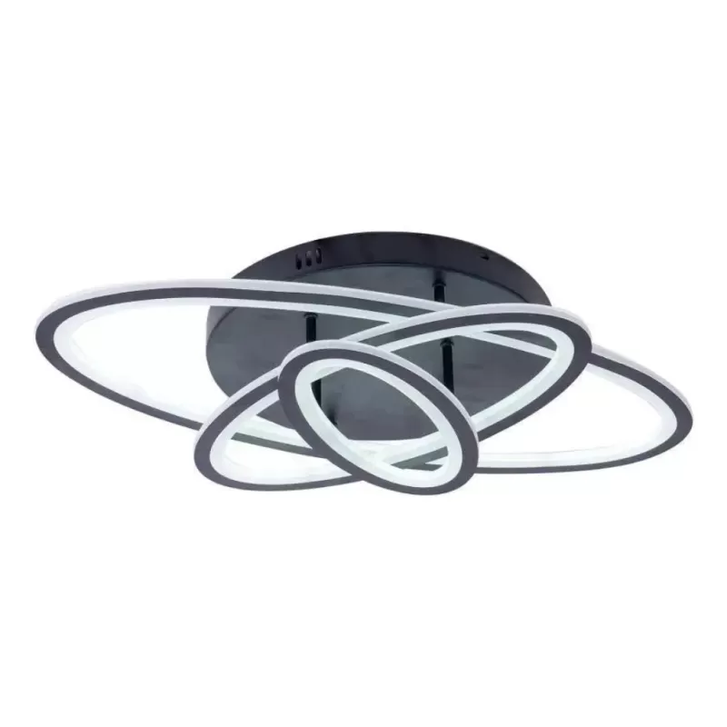 Lustra LED cu telecomanda GENTIANA 75W, 3 Elipse, lumina Rece/Calda/Neutra, Dimabila, Negru