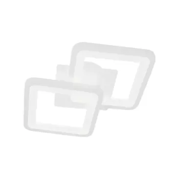 Lustra LED GIANI 26W, 2 Patrate, lumina Rece/Calda/Neutra , Alb