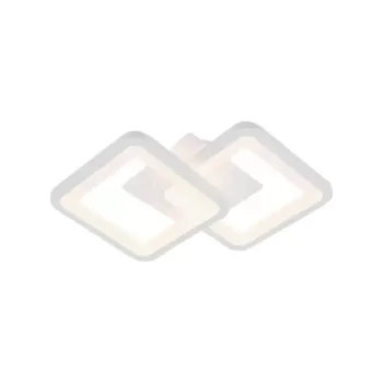 Lustra LED GIANI 26W, 2 Patrate, lumina Rece/Calda/Neutra , Alb