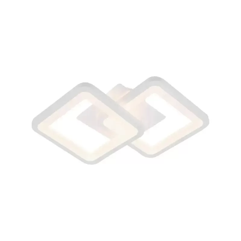 Lustra LED GIANI 26W, 2 Patrate, lumina Rece/Calda/Neutra , Alb
