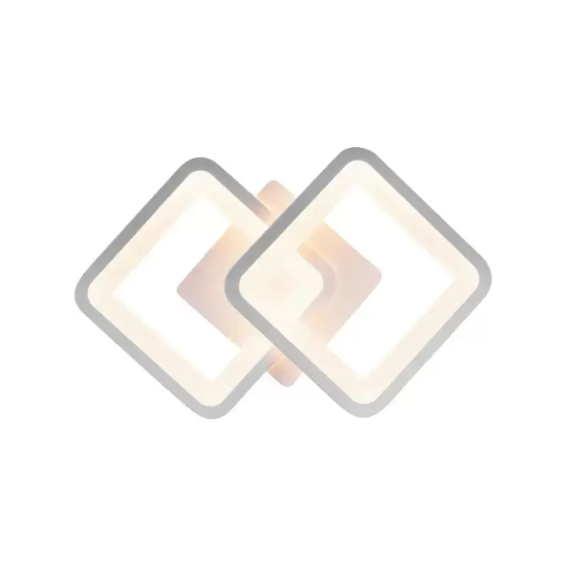 Lustra LED GIANI 26W, 2 Patrate, lumina Rece/Calda/Neutra , Alb