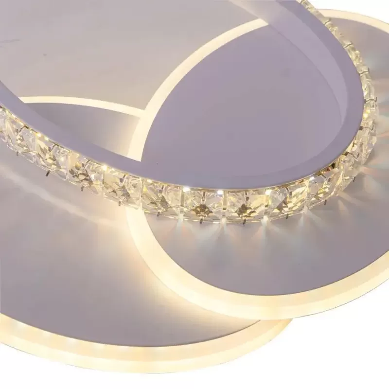 Lustra LED cu cristal HOLLANCE 24W, 3 Elemente, lumina Rece/Calda/Neutra, Alb