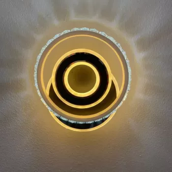 Lustra LED Cristal, Inara, 40W, Lumina Rece/Calda/Neutra, Negru