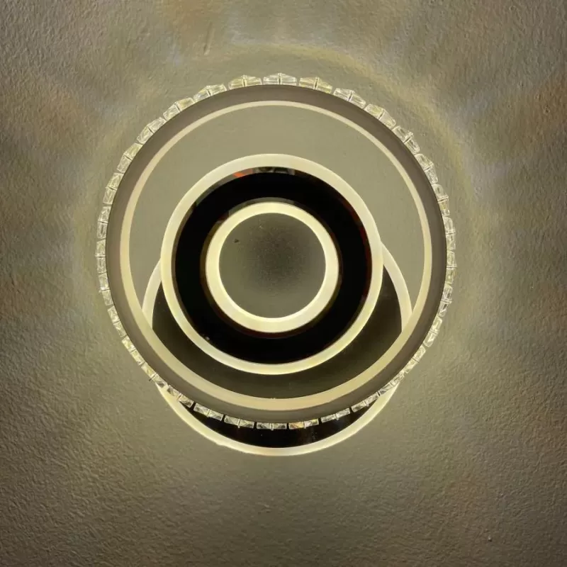 Lustra LED Cristal, Inara, 40W, Lumina Rece/Calda/Neutra, Negru