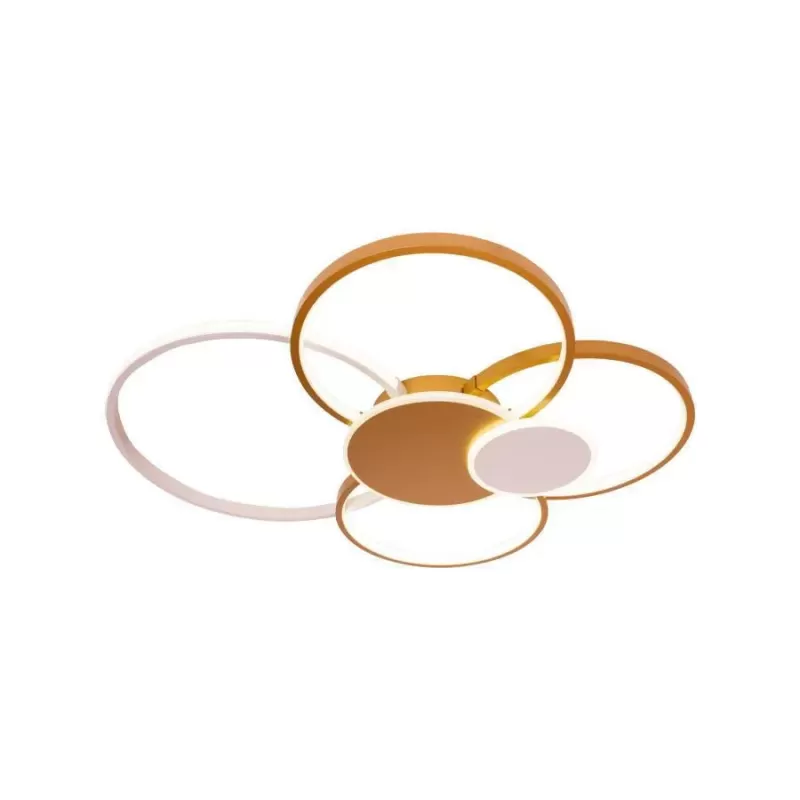 Lustra LED cu telecomanda KILLIAN 200W, 6 Cercuri, lumina Rece/Calda/Neutra, Dimabila, Auriu Alb