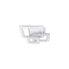 Lustra LED cu telecomanda si cristal LEILA 154W, 3 Patrate, lumina Rece/Calda/Neutra, Dimabila, Alb Crom Lucios