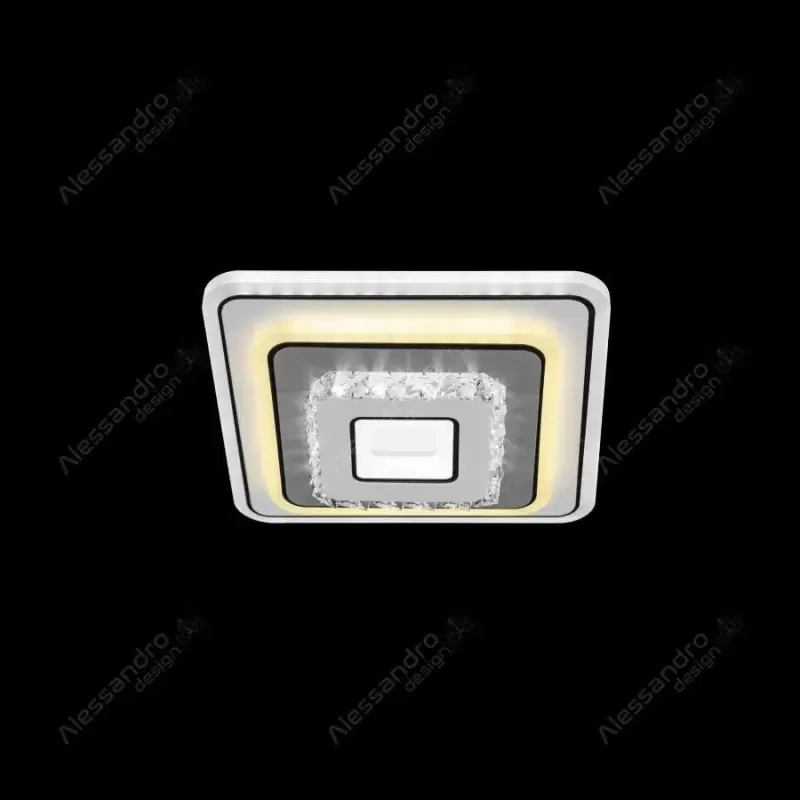 Lustra LED cu cristal MITA 32W, Diametru 20cm, Patrata, lumina Rece/Calda/Neutra, Alb