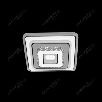 Lustra LED cu cristal MITA 32W, Diametru 20cm, Patrata, lumina Rece/Calda/Neutra, Alb