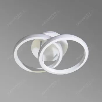 Lustra LED VERTEX CIRCULA 44W, 2 Cercuri, lumina Rece/Calda/Neutra, Alb