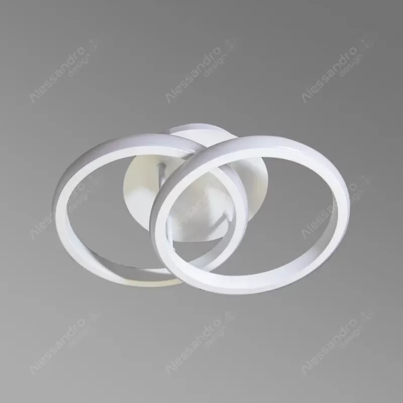 Lustra LED VERTEX CIRCULA 44W, 2 Cercuri, lumina Rece/Calda/Neutra, Alb