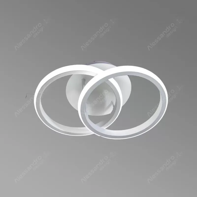 Lustra LED VERTEX CIRCULA 44W, 2 Cercuri, lumina Rece/Calda/Neutra, Alb