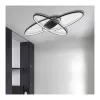 Lustra LED cu telecomanda ORBITA 140W, 3 Elemente, Ovala, lumina Rece/Calda/Neutra, Dimabila, Negru