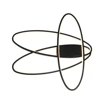 Lustra LED cu telecomanda ORBITA 140W, 3 Elemente, Ovala, lumina Rece/Calda/Neutra, Dimabila, Negru