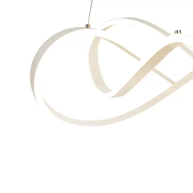 Lustra LED suspendata cu telecomanda INFINITY HALO 138W, lumina Rece/Calda/Neutra, Dimabila, Alb, Inaltime Reglabila