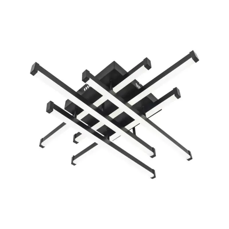 Lustra LED cu telecomanda MORA 120W, 6 Elemente, Liniara, lumina Rece/Calda/Neutra, Dimabila, Negru