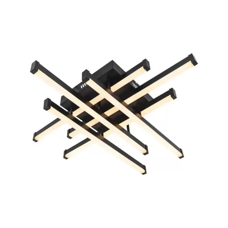 Lustra LED cu telecomanda MORA 120W, 6 Elemente, Liniara, lumina Rece/Calda/Neutra, Dimabila, Negru