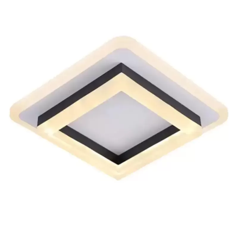 Lustra LED SOLENA Patrata Alb Negru, 15W, Lumina Rece/Calda/Neutra