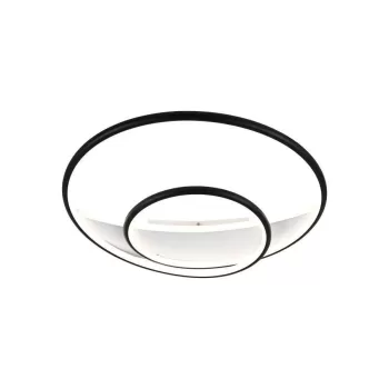 Lustra LED cu telecomanda RACHEL 120W, 2 Cercuri, lumina Rece/Calda/Neutra, Dimabila, Alb Negru