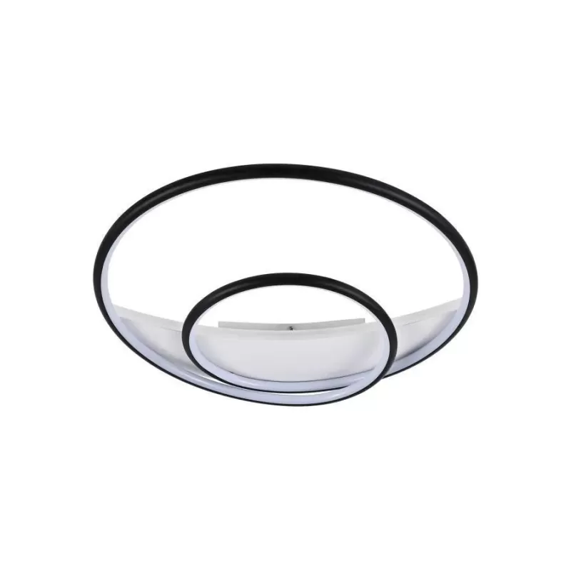 Lustra LED cu telecomanda RACHEL 120W, 2 Cercuri, lumina Rece/Calda/Neutra, Dimabila, Alb Negru