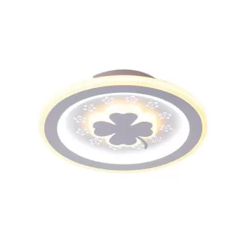 Lustra LED TRIFOI RGB ROZA 24W, lumina Rece/Calda/Neutra, Alb