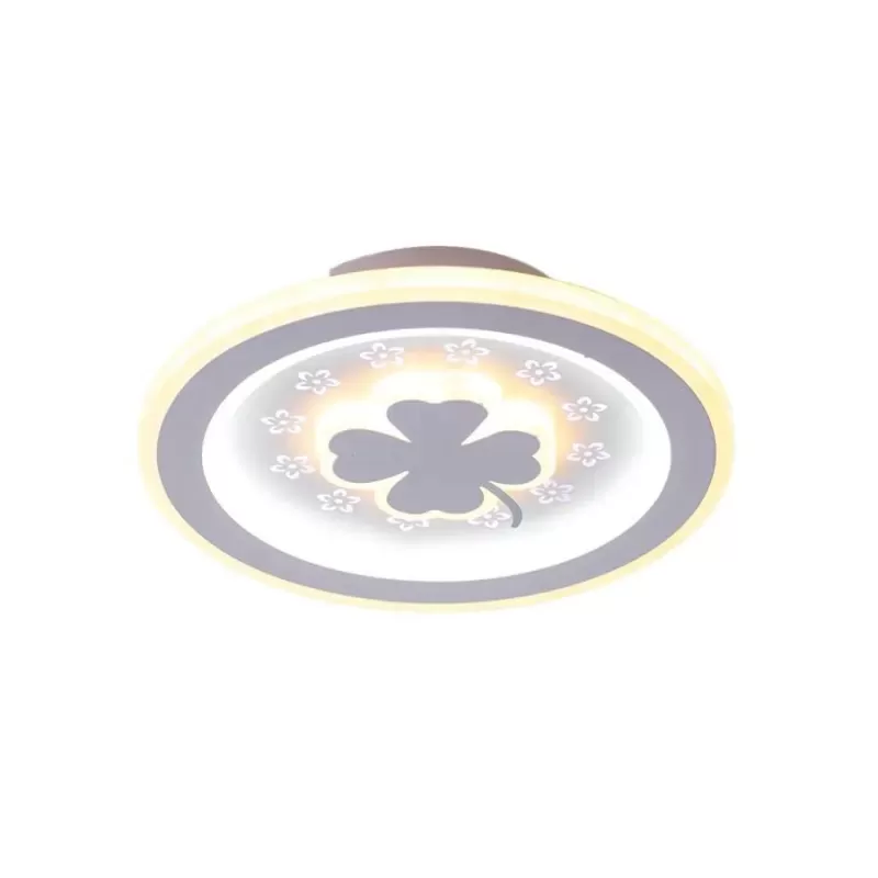 Lustra LED TRIFOI RGB ROZA 24W, lumina Rece/Calda/Neutra, Alb