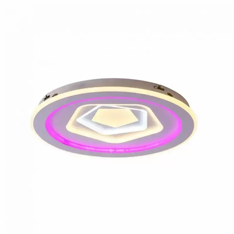 Lustra LED cu telecomanda MEIRA RGB, 180W, lumina Rece/Calda/Neutra, Dimabila, Alb