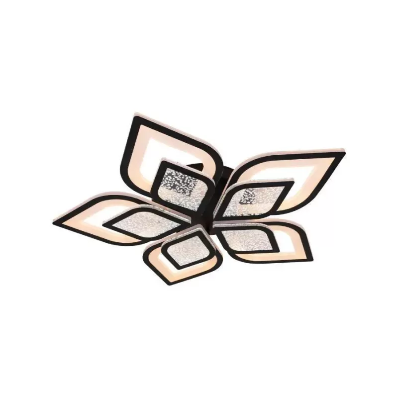 Lustra LED cu telecomanda DALIA 170W, 5 Petale, lumina Rece/Calda/Neutra, Dimabila, Negru