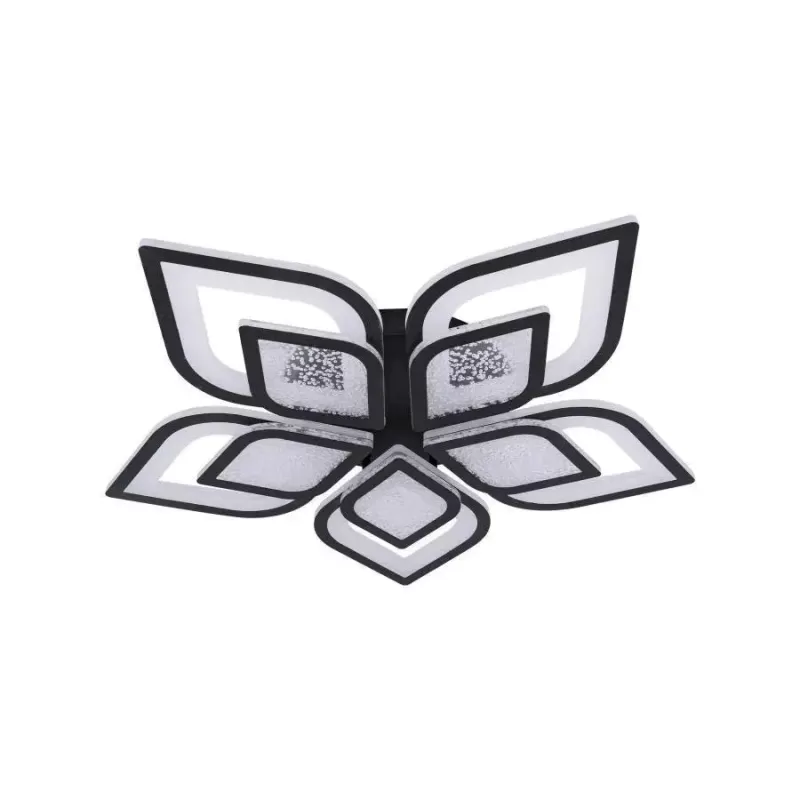 Lustra LED cu telecomanda DALIA 170W, 5 Petale, lumina Rece/Calda/Neutra, Dimabila, Negru