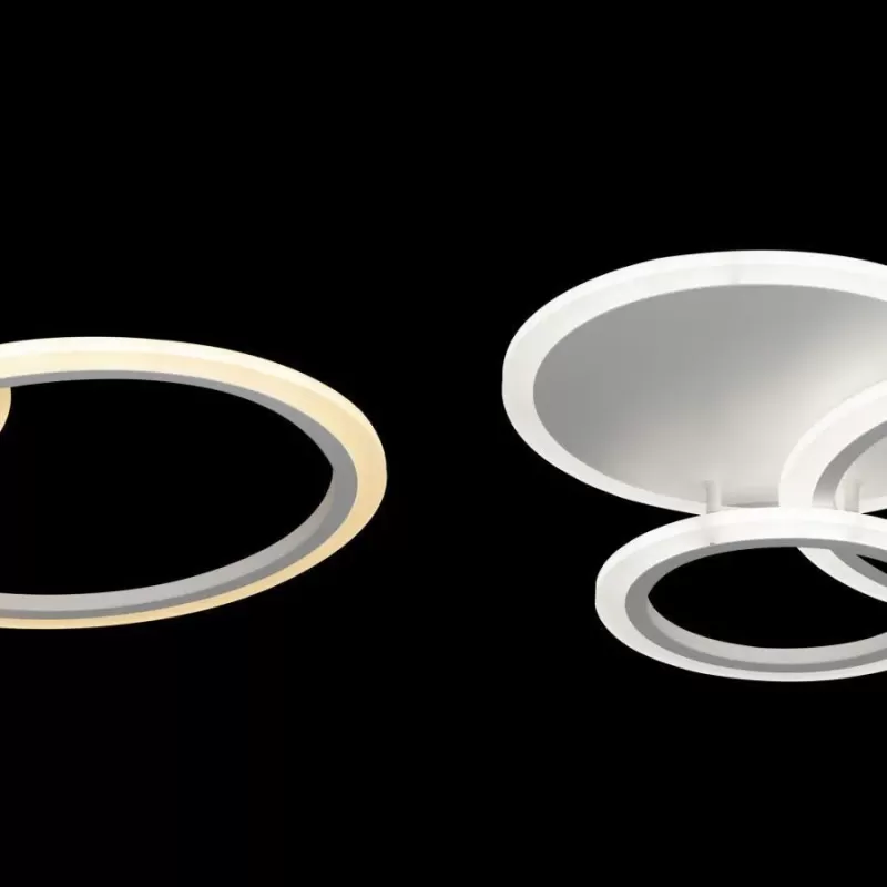 Lustra LED cu telecomanda LUCY 52W, 3 Cercuri, lumina Rece/Calda/Neutra, Dimabila, Alb