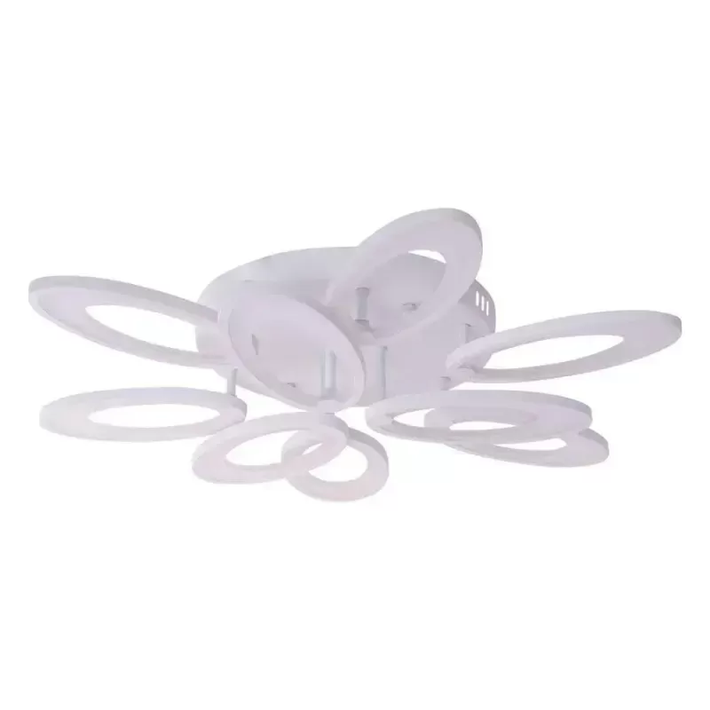 Lustra LED cu telecomanda SUNFLOWER 98W, 9 Elemente, lumina Rece/Calda/Neutra, Dimabila, Alb