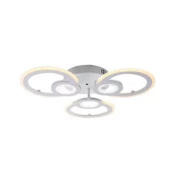 Lustra LED cu telecomanda KADE 80W, 3 Cercuri, lumina Rece/Calda/Neutra, Dimabila, Alb