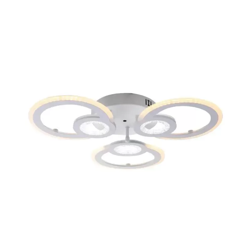 Lustra LED cu telecomanda KADE 80W, 3 Cercuri, lumina Rece/Calda/Neutra, Dimabila, Alb