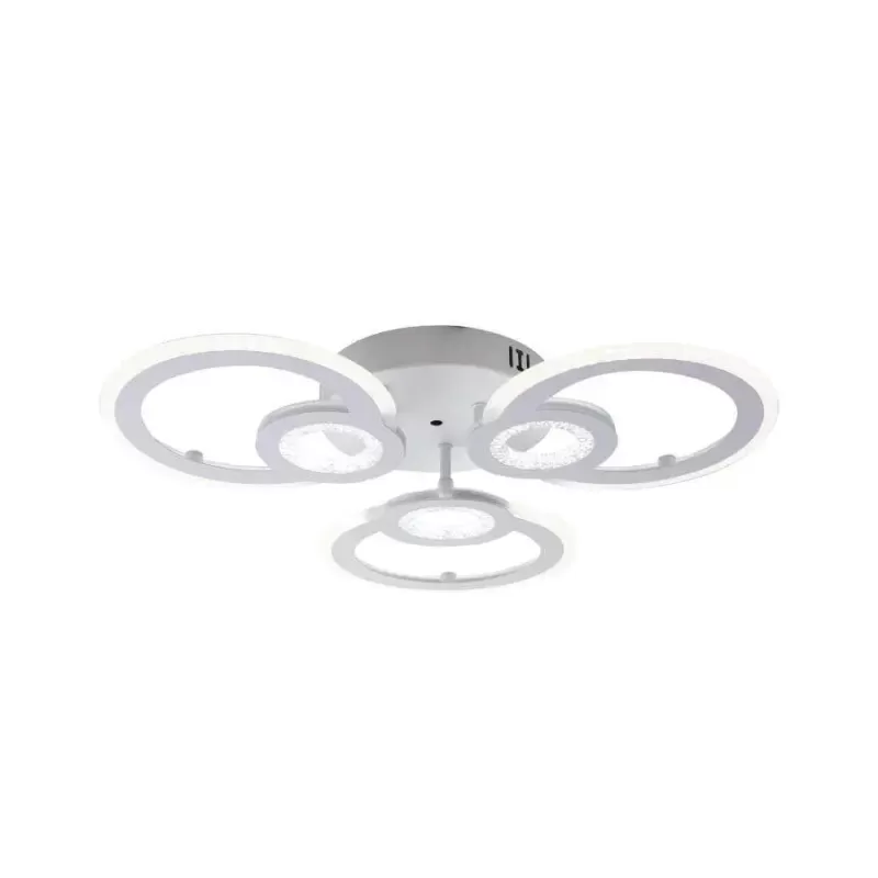 Lustra LED cu telecomanda KADE 80W, 3 Cercuri, lumina Rece/Calda/Neutra, Dimabila, Alb