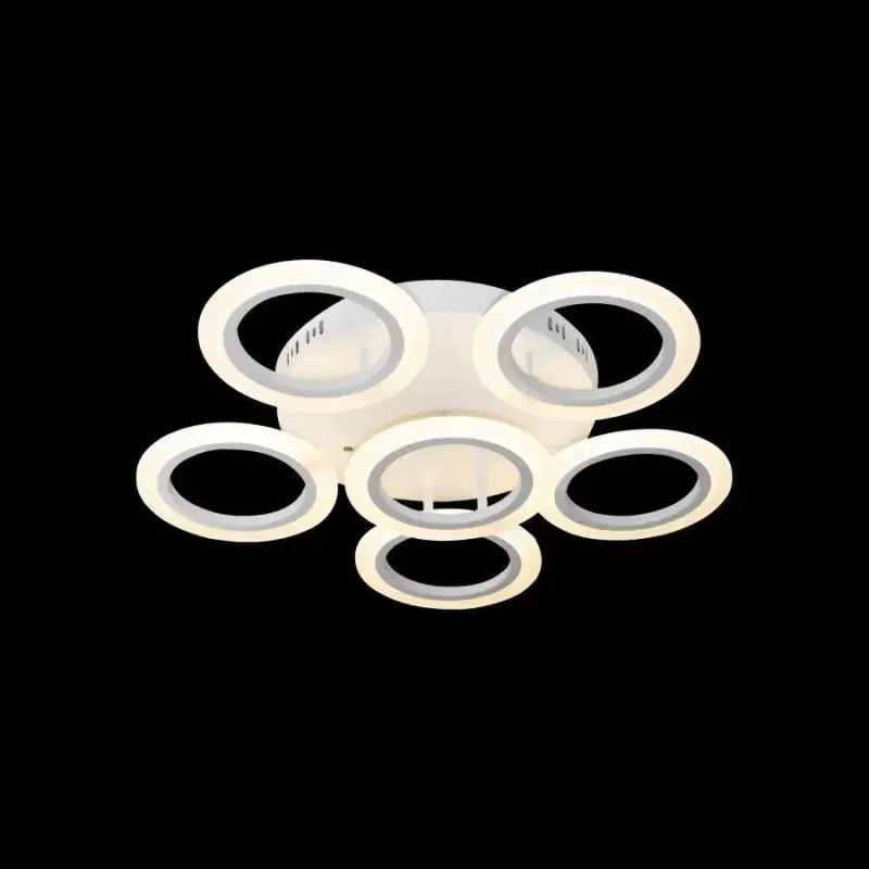 Lustra LED cu telecomanda BOEME 50W, 6 Cercuri, lumina Rece/Calda/Neutra, Dimabila, Alb