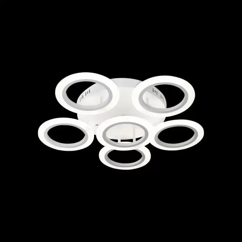 Lustra LED cu telecomanda BOEME 50W, 6 Cercuri, lumina Rece/Calda/Neutra, Dimabila, Alb