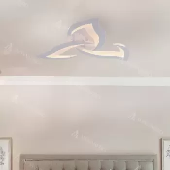 Lustra LED cu telecomanda LOTUS 48W, 3 Petale, lumina Rece/Calda/Neutra, Dimabila, Alb