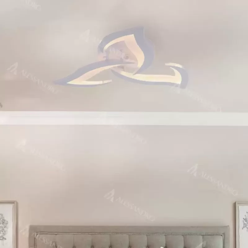 Lustra LED cu telecomanda LOTUS 48W, 3 Petale, lumina Rece/Calda/Neutra, Dimabila, Alb